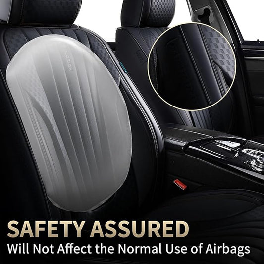 FLORICH Car Seat Covers, Black Leather Car Seat Covers Front Seats, Premium Leatherette Car Seat Cushion for Cars, Automotive Seat Protectors Universal Fit for Most Sedans Cars SUV Trucks