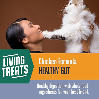 Whole Life Pet Living Treats for Cats – Healthy Gut with Chicken and Yogurt – Human Grade, Probiotics, Easy Digestion, Sensitive Stomachs - Made in The USA (Pack of 2)