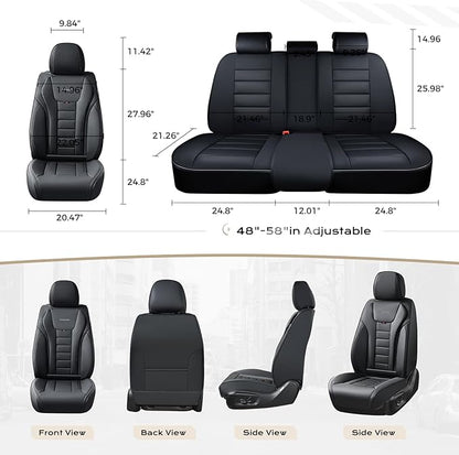 Coverado Car Seat Covers, Front Covers for Cars, Car Seat Cover Front Seats, Automotive Seat Cover, Waterproof, Leather Car Seat Cushion, Universal Interior Covers Seat Protectors for Most Cars