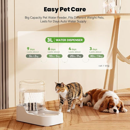 Automatic Cat Water Dispenser Dogs (Bowl not Included) | Dog Water Bowl Dispenser Adjustable Water Dispensing, Auto Pet Waterer for Cats and Dogs