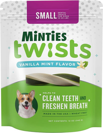 Minties Twists VetIQ Dog Dental Bone Treats, Dental Chews for Tiny/Small Dogs (Under 40 lbs), 16 Count