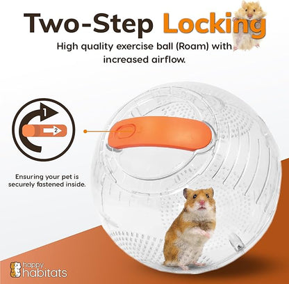Clear Hamster Exercise Ball (7”) – Sturdy Dwarf Hamster Ball for Safe, Active Play – Ventilated Small Animal Toys for Gerbils, Mice & Other Small Pets – Must-Have Pet Rat Accessories