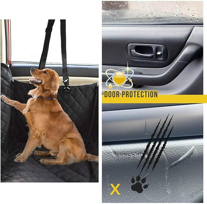 Vailge Dog Car Seat Cover for Back Seat, 100% Waterproof Back Seat Pet Cover for Dogs with Mesh Window, Scratch Prevent Antinslip Dog Hammock for Car