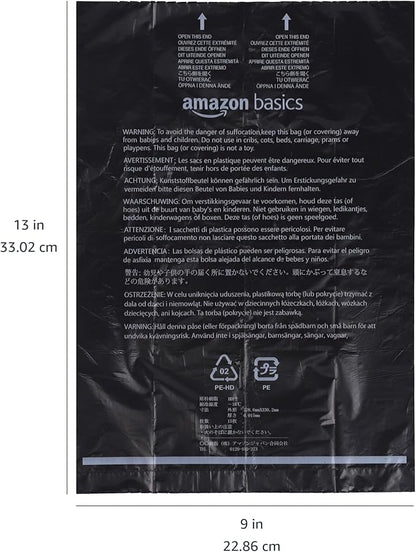 Amazon Basics Dog Poop Leak Proof Bags with Dispenser and Leash Clip, Unscented, 13" x 9", 600 Count