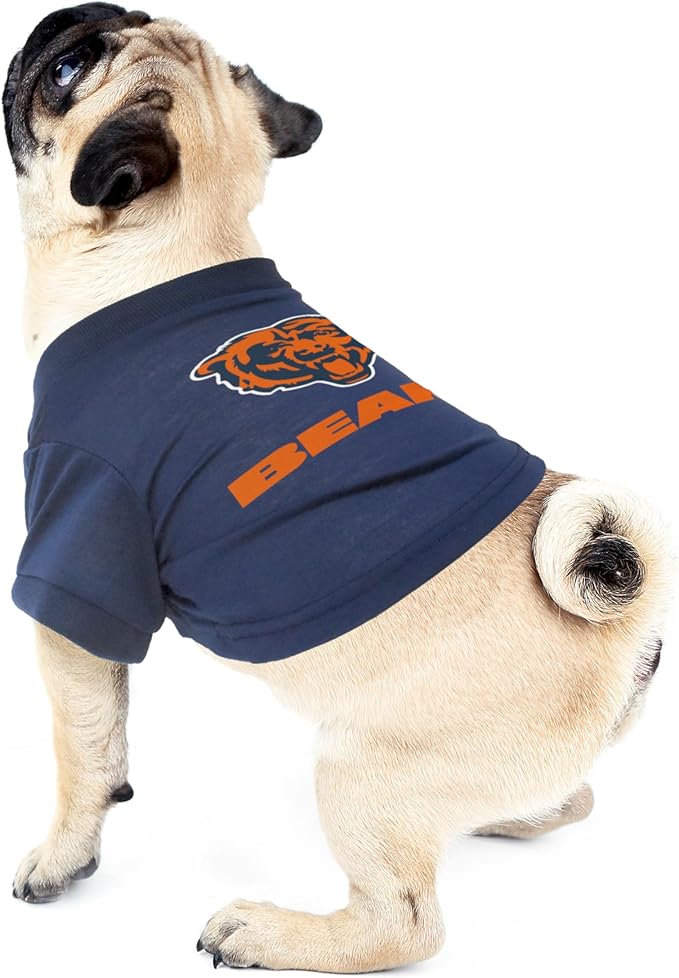Littlearth NFL Chicago Bears Pet T-Shirt, Team Color, Medium