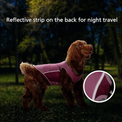 UPF 50+ Sun Protection Sleeveless Dog Shirt for Medium Dogs - Breathable Lightweight Sports Fan T-Shirt with Reflective Strips, UV Protective Apparel P23ST00503XXL