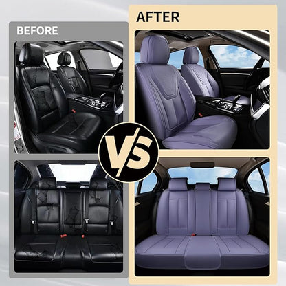 FLORICH Car Seat Covers, Premium Leatherette Car Seat Covers Front Seats, Automotive Vehicle Seat Cushions, Waterproof Seat Protectors for Sedans Cars SUV Trucks, Purple