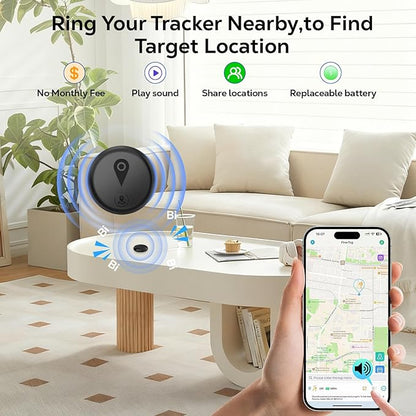 Tracking Devices for Cars Hidden, 2 Pack GPS Tracker for Vehicles Mini Portable GPS Tracker for Cars Splashproof for iOS Find My (iOS Only), No Monthly Fee Subscription No SIM Card Required-Black