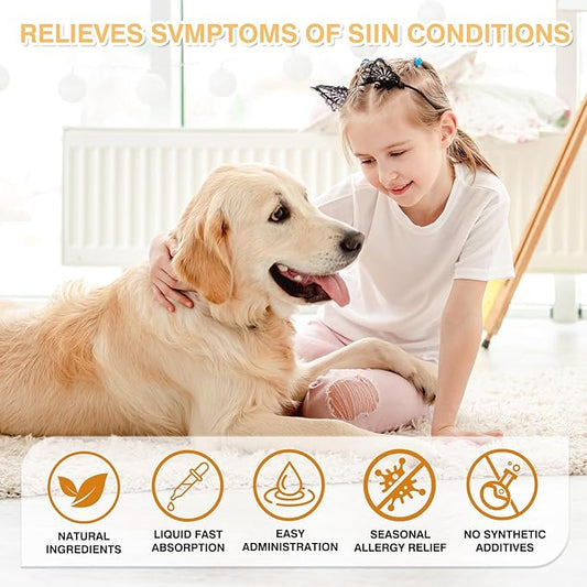 Pet Immune Support for Reducing Irritation, Gentle Critical Immune Defense for Cats & Dogs with Improve Skin and Coat Health, Easy Feeding Animal Essentials Drops - 2 FL.OZ [60ml]