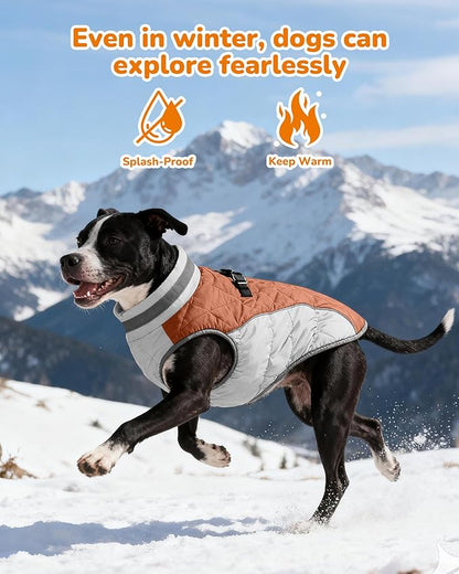 Dog Winter Coat for Small Dogs, Adjustable Puppy Warm Jackets in Cold Weather, Reflective Pet Fleece Vest with External Attachment Points, Zippered Cold-Weather Dog Winter Clothes, XS Brown