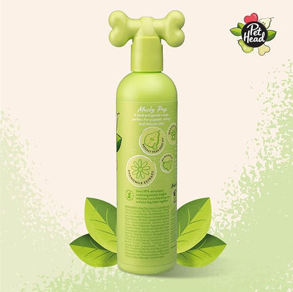Pet Head Mucky Pup Puppy Shampoo | Pear Scent | Shampoo for Puppies from 8 Weeks | Professional Grooming | Vegan Dog Shampoo | Gentle Formula for Puppies | Made in USA | 16 fl. oz.