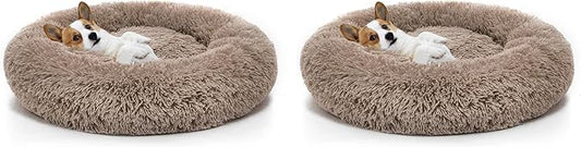 perpets Orthopedic Dog Bed Comfortable Donut Cuddler Round Dog Bed Ultra Soft Washable Dog and Cat Cushion Bed (Style 6) (Pack of 2)