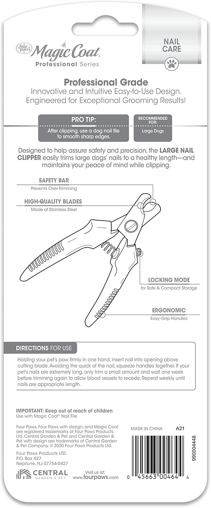 Four Paws Magic Coat Professional Series Grooming Brushes for Dogs & Cats l Trimmers, Nail Clippers, & Brushes Dog & Cat (Packaging May Vary)
