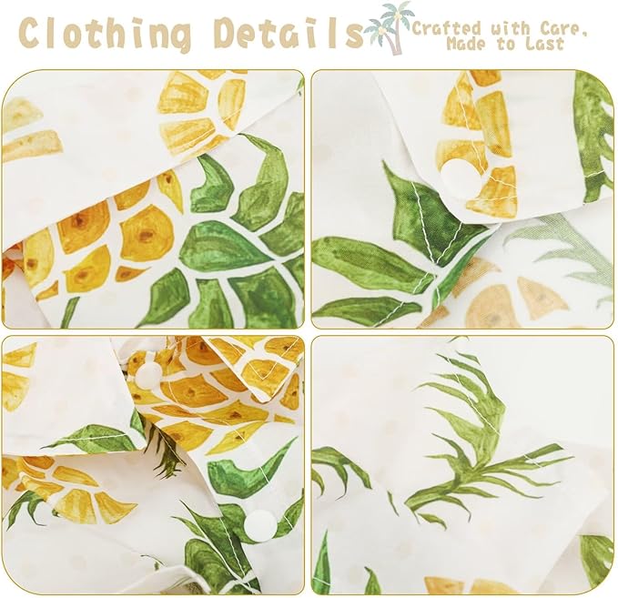 Hawaiian Dog Shirt – Lightweight and Breathable Summer T-Shirt with Tropical Prints, Fun Beach Outfit for Small, Medium, and Large Dogs, Perfect for Hot Days and Outdoor Vacation.Pineapple L