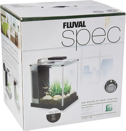 Fluval SPEC Freshwater Aquarium Kit, Aquarium with LED Lighting and 3-Stage Filtration, 2.6 Gallon, Black