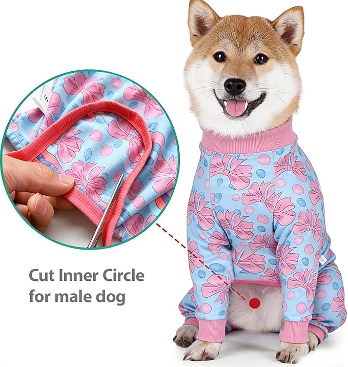 Xqpetlihai Dog Onesie Surgery Recovery Suit for Medium Large Dogs Recovery Shirt for Abdominal Wounds or Skin Diseases Bodysuit Dogs Pajamas(S,XXXL)