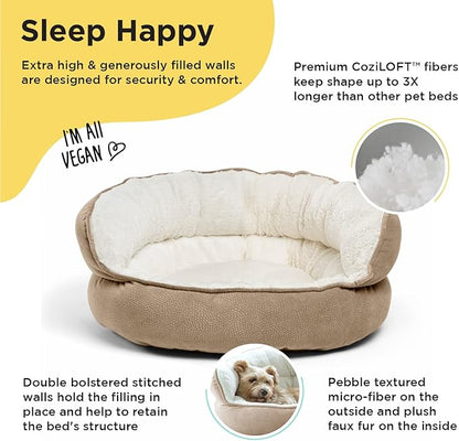 Best Friends by Sheri Pet Throne Wheat Jumbo Round Orthopedic Cat and Dog