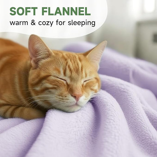 Cat Beds for Indoor Cats, Round Dog Bed for Small Dogs, Puppy, Kitten -Soft Plush Washable Cat Bed Calming with Protective Shield (Purple，21 Inches)
