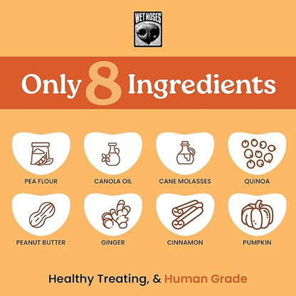 Wet Noses Organic Crunchy Dog Treats – All-Natural, Human-Grade, Non-GMO, Healthy Training & Delicious Snacks for Dogs, for All Dog Sizes & Breeds – Grain Free Pumpkin & Quinoa, 5lb (Single Pack)
