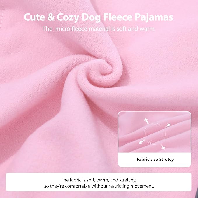 Chihuahua Clothes Dog Pajamas Dog Sweater for Small Dogs Girl Boy Winter Warm Soft Puppy Pjs Stretchy Jumpsuit Doggie Pet Clothes Outfits XXS~L (Pink, Small)