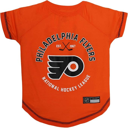 NHL Philadelphia Flyers Tee Shirt for Dogs & Cats, Medium. - Are You A Hockey Fan? Let Your Pet Be An NHL Fan Too!