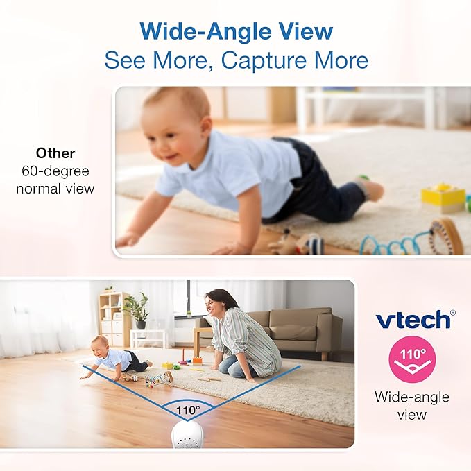 VTech Advanced HD Twin Baby Monitor – 2 Cameras, 5.5" IPS Screen, Pan-Tilt-Zoom, No WiFi, Night Vision, 2-Way Talk, Lullabies, Soothing Sounds