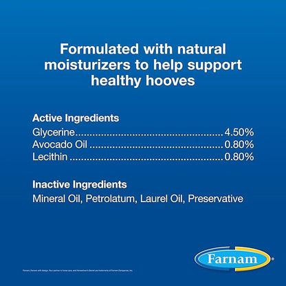 Farnam Horseshoer's Secret Deep-Penetrating Hoof Oil for Horses, Conditions Dry Hooves, Prevents Cracks, Splits & Contracted Heels, Contains Avocado, Glycerine & Mineral Oils, Fast Absorbing, 32 Oz