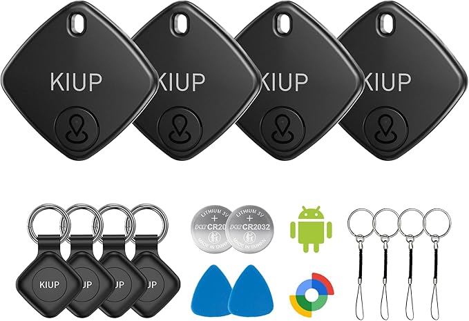 Air Tags for Android,Air Tags-4 Pack Android,2 Year Battery Life,Air Tracker Tags with 4 Case,Google Find Trackers for Google'S Find Hub App,IP65 Waterproof Luggage Tracker for Keys