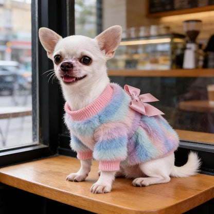 Dog Sweaters for Small Dogs Girl Dog Clothes Fleece Small Dog Pajamas Female Warm Dog Pjs Soft Dog Onesie Heart Chihuahua Clothes Pink Pet Puppy Pajamas, XXS