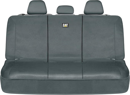CAT Flexfit™ Gray Rear Seat Cover for Car, SUV, & Truck - Durable Canvas Material Back Car Seat Covers 60/40 Split Bench Protector - Back Seat Cover & Back Seat Protector Interior Accessories