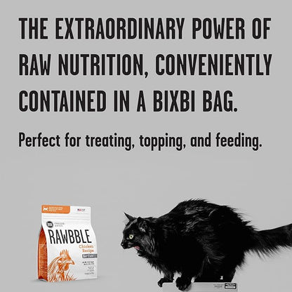 BIXBI Rawbble Freeze Dried Cat Food, Chicken Recipe, 10 oz - 95% Meat and Organs, No Fillers - Pantry-Friendly Raw Cat Food for Meal, Treat or Food Topper - USA Made in Small Batches