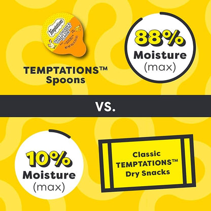 Temptations Lickable Spoons, Soft Lickable Cat Treats, Adult Wet Cat Treats, Tasty Chicken and Cheesy Cheese Flavor, 4 Spoons, Pack of 24 (96 Total)