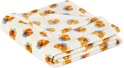 Amazon Basics Kids Fleece Blanket, Ultra-Soft Lightweight Throw for Children, Woodland Bears, 50 x 60 Inches