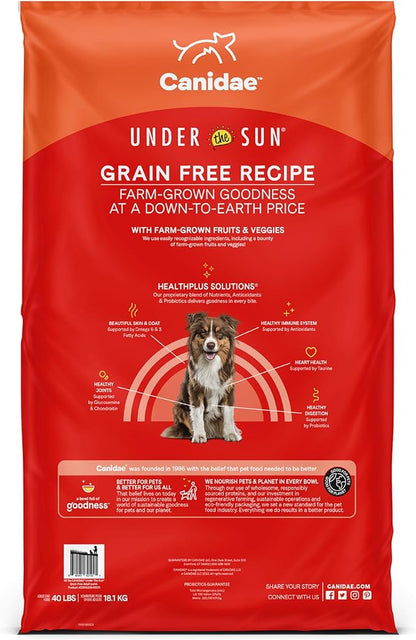 Canidae Under the Sun Premium Dry Dog Food For Puppies, Adults and Senior Dogs, Lamb Recipe, 40 Pounds, Grain Free