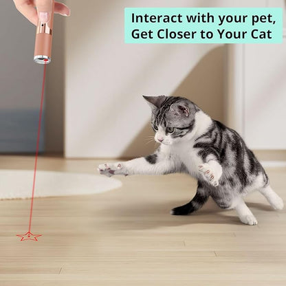 TBTeek Cat Toys, with Metal Case, 2 Pieces, Rechargeable, 7 Adjustable Patterns, Interactive Kitten Pet Dog Red Dot Chase Light Toy for Cats Fun Playing Exercise(Rose Gold)