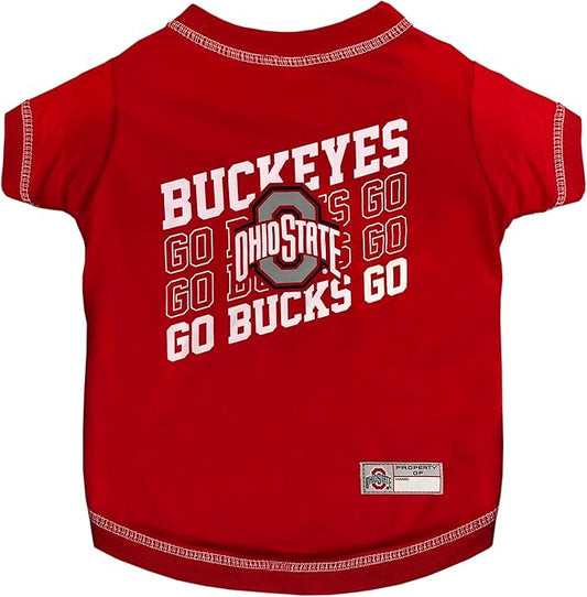 Pets First NCAA Ohio State Buckeyes Graphic Dog Tshirt, Licensed Sporty Dog Shirt with Team Name and Logo, Cool Puppy Shirt, Size Extra Large