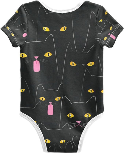 Bright Emotions Raccoons Baby Short Sleeve Bodysuits Romper Unisex Infant Outfit Wrapping Clothes for Boy Girl kids 3M