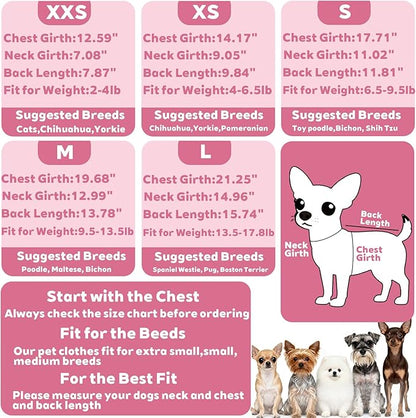 Fleece Dog Pajamas Dog Sweater for Small Dogs Girl Boy Winter Warm Soft Puppy Pjs Stretchy Jumpsuit Doggie Pet Clothes Outfits XXS~L (Pink, Large)