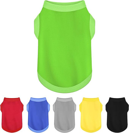 Elevate Your Dog's Fashion Quotient with Colorful and Breathable Sleeveless Cotton Shirts! Perfect Pet Apparel for Small to Medium Dogs Green 3XL