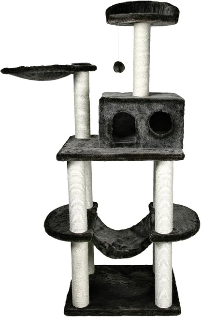 TRIXIE Tarragona 63.8" Cat Tower, 5-Level Cat Tree, Sisal Scratching Posts, Cat Condo, Two Hammocks, Platforms, Cat Toy