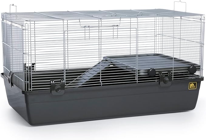 Prevue Pet Products Universal Small Animal Home - Small Animal Cage for Hamsters, Guinea Pigs, Ferrets, Dwarf Rabbits, Rats, Chinchillas, Hedgehogs, Indoor Use, Tight Wire Spacing - Gray