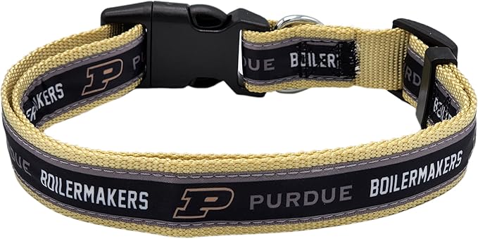 Pets First Collegiate PET Collar New Version Purdue Boilermakers Dog Collar, Size Large. Best Sports Team Color for Dogs & Cats. A Shiny & Colorful Dog & Cat Collar Licensed by The NCAA