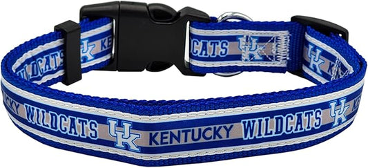 Pets First Collegiate PET Collar New Version Kentucky Wildcats Dog Collar, Size Large. Best Sports Team Color for Dogs & Cats. A Shiny & Colorful Dog & Cat Collar Licensed by The NCAA