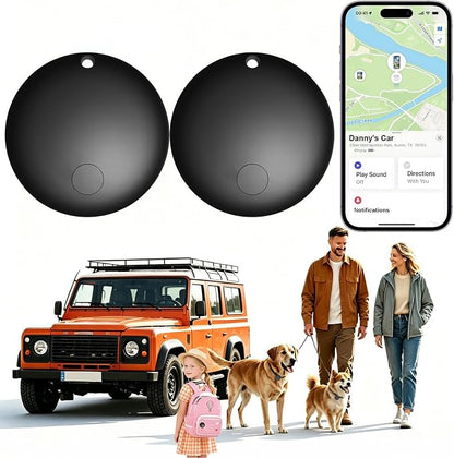 GPS Tracker for Vehicles No Monthly Fee (Android Only) - 2 Pack | Mini Car Tracker Tag, Tracking Devices, Hidden Compatible with Google's Find Hub for Pet, Car, Key, Luggage