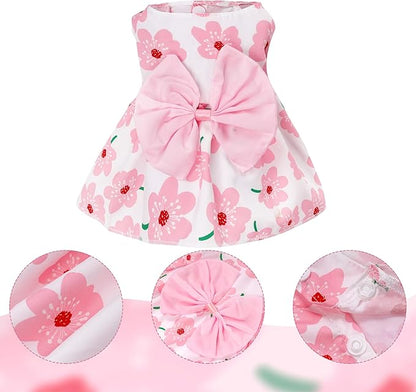 choyaxo Floral Dog Dress Cute Dog Skirt Pet Dress Summer Pet Clothes for Puppy Small Cats