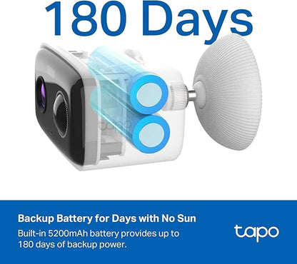 Tapo TP-Link C400 KIT Outdoor Battery Camera w/Solar Panel Base, Wireless, 1080P, Free Person/Vehicle Detection, SD/Cloud Storage, Color Night Vision, No Hub Needed, Works w/Alexa