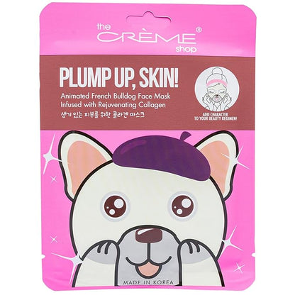 The Crème Shop Animal Face Mask 3 Pack - Bundle with 3 Dog Face Masks Made in Korea with Rejuvenating Collagen for Vibrant Complexion | The Creme Shop Skin Care