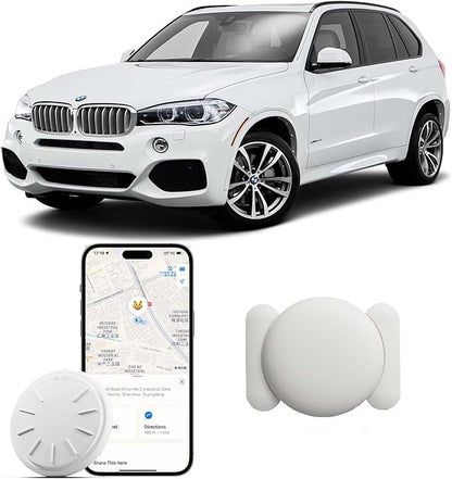GPS Tracker for Vehicles, 1PCS Tracker Device for Vehicles, Work with Find My (iOS Only), Tracking Devices for Cars Hidden with Magnetic Case, No Monthly Fee Car Tracker, White