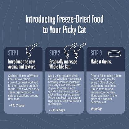 Whole Life Cat Freeze Dried Cat Food - Human-Grade Wet Food Toppers, Snacks & Lickable Treats, Instantly Hydrating Natural Broth Just Add Water - Shredded Chicken, 4.5 Oz