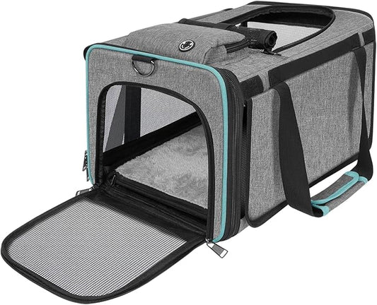 GAPZER Soft-Sided Pet Carrier for Air Travel 18x11x11 Inch - Underseat Cabin Carry Bag for Small Cats & Dogs Under 15 lbs